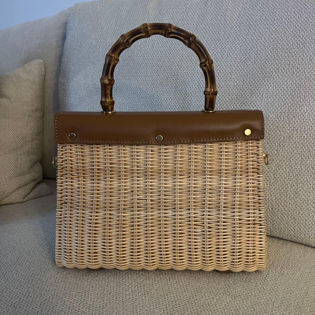 TOMMASO CANDRIA トーマソカンダリア カゴバッグ バンブーハンドル