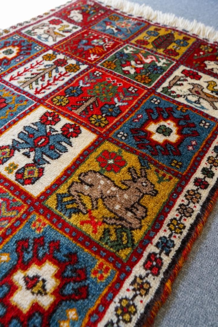 108x65cm 手織り ペルシャ絨毯　カシュカイ族