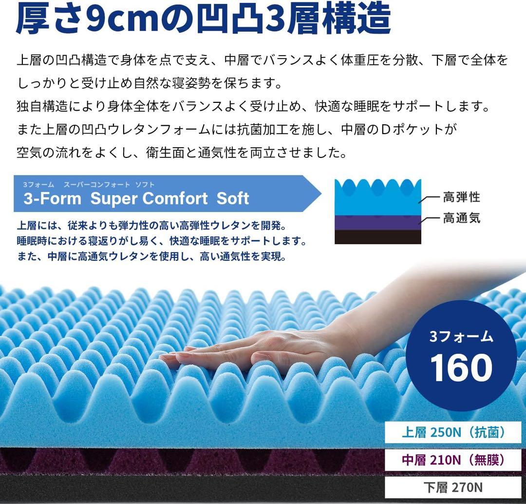 昭和西川 MuAtsu 3層ミドル スーパーコンフォートソフト ムアツマットレス