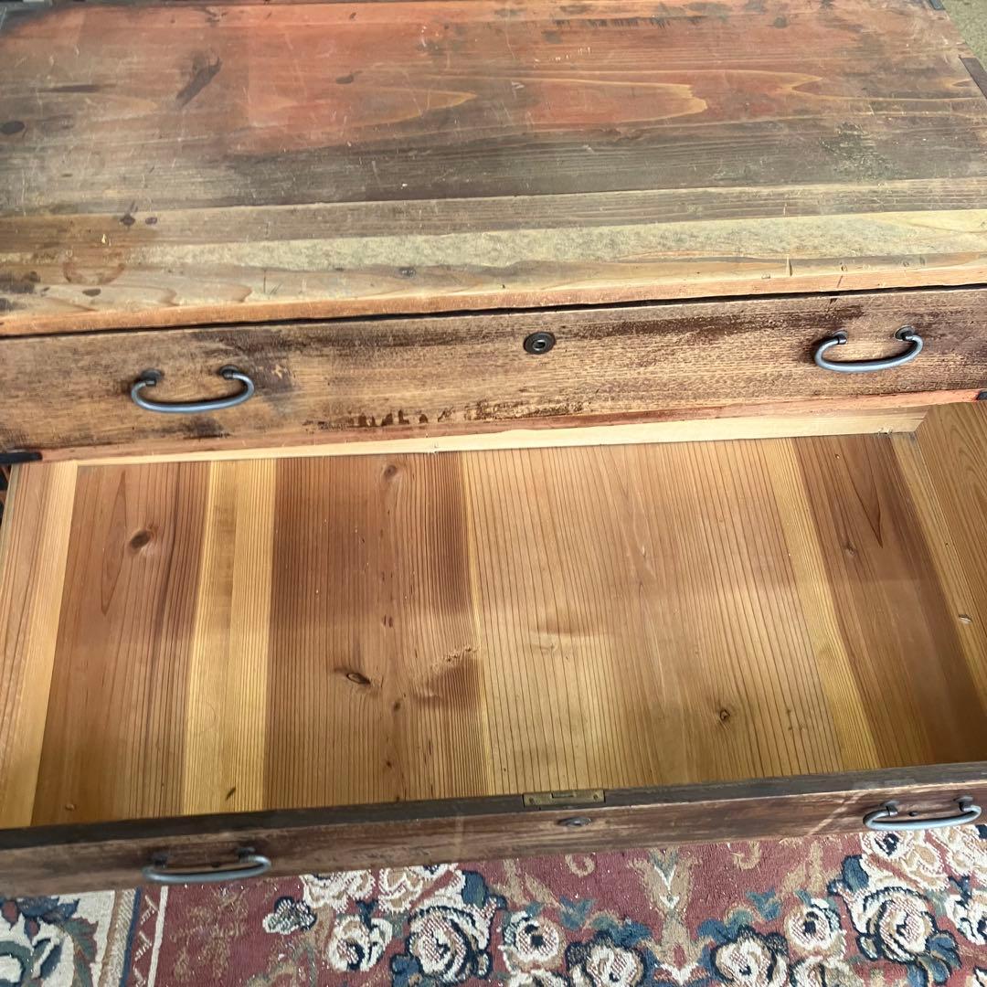 昭和レトロ 古家具 木製箪笥 5段 引き出し箪笥 シャビーな風合い ビンテージ