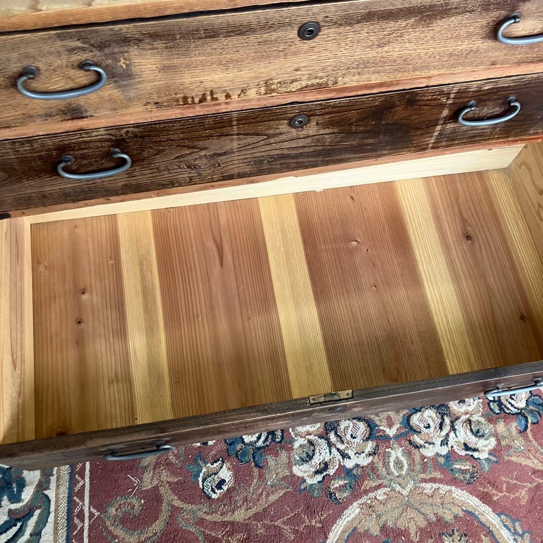 昭和レトロ 古家具 木製箪笥 5段 引き出し箪笥 シャビーな風合い ビンテージ