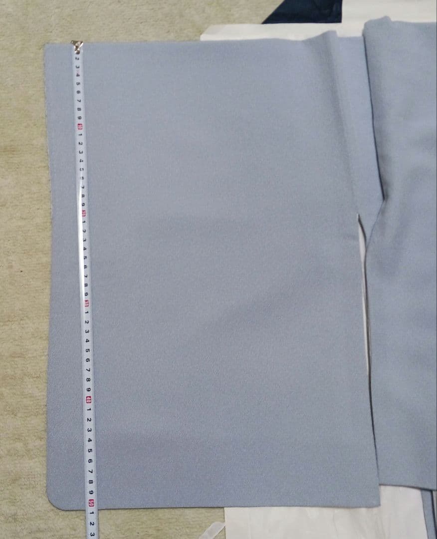 淡い水色 訪問着 正絹 ちりめん　花柄 上品 着物 身丈153cm　長襦袢付