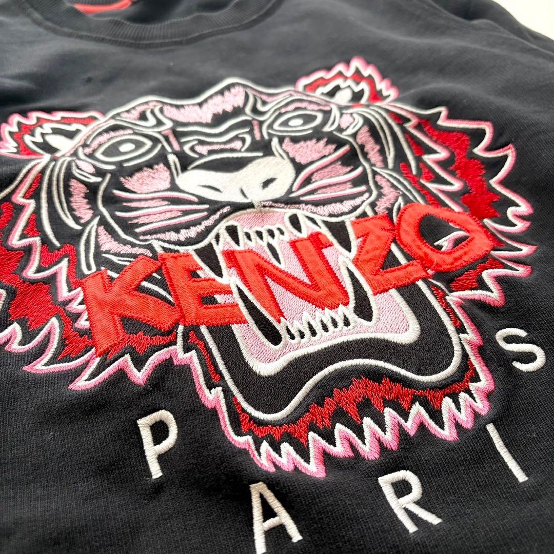KENZO✨タイガー刺繍 虎 スウェット トレーナー ブラック ピンク XS