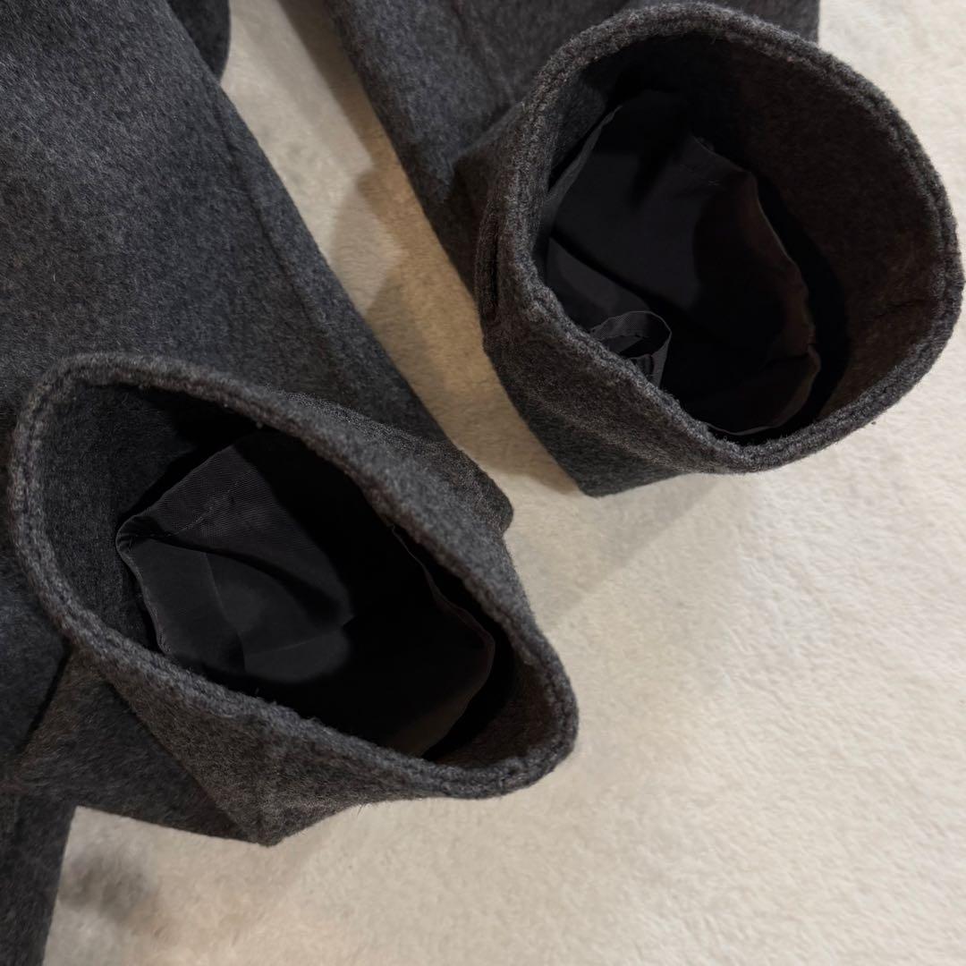 バーバリーロンドン　ウールコート　メガチェック　グレー　カシミヤ混　大きいサイズ