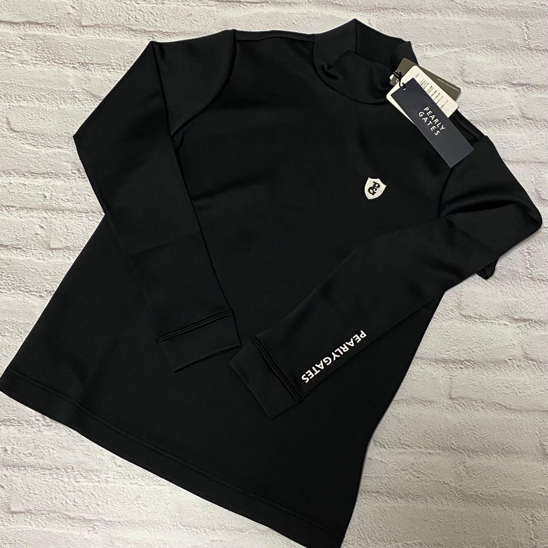 サイズ❷パーリーゲイツ☆鹿の子ダンボール長袖カットソー☆新品☆ブラック