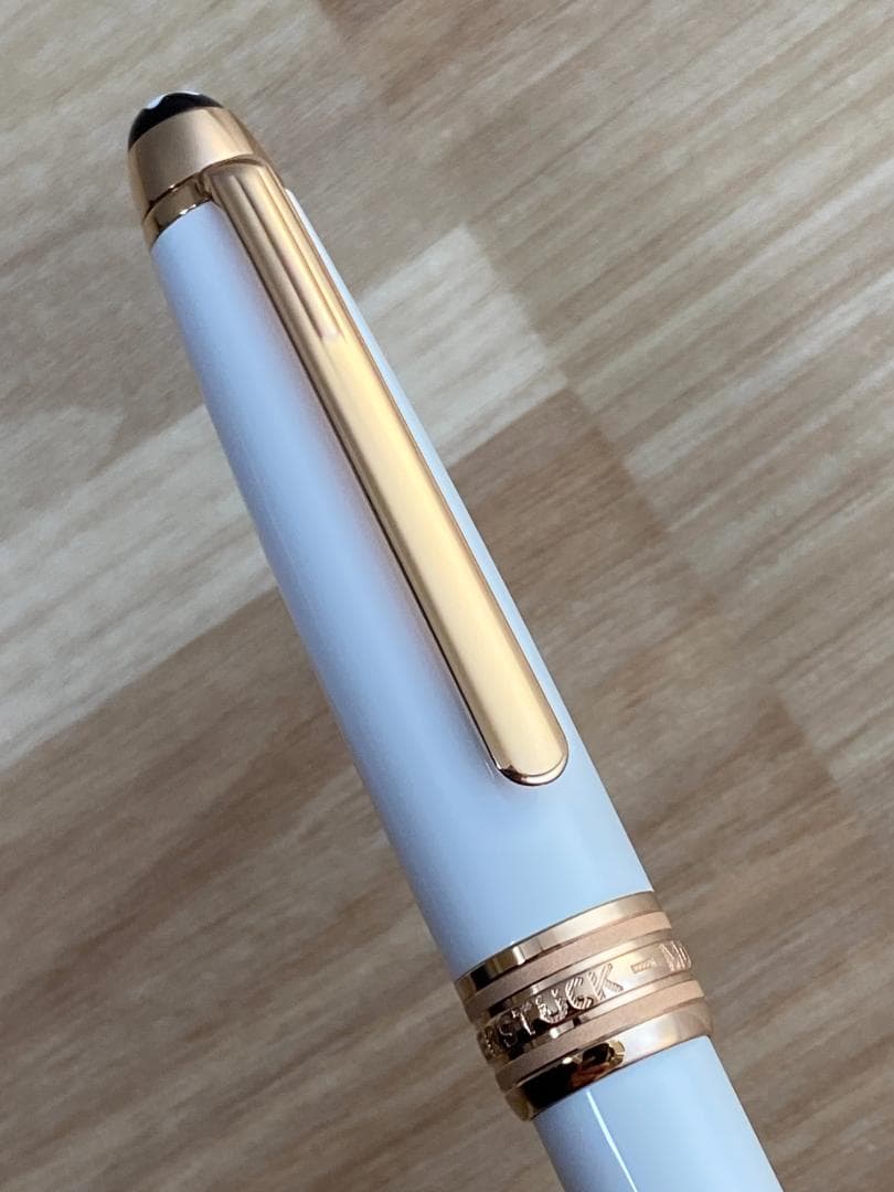 新品同様 モンブラン ホワイト ソリテール レッドゴールド ボールペン 箱付き