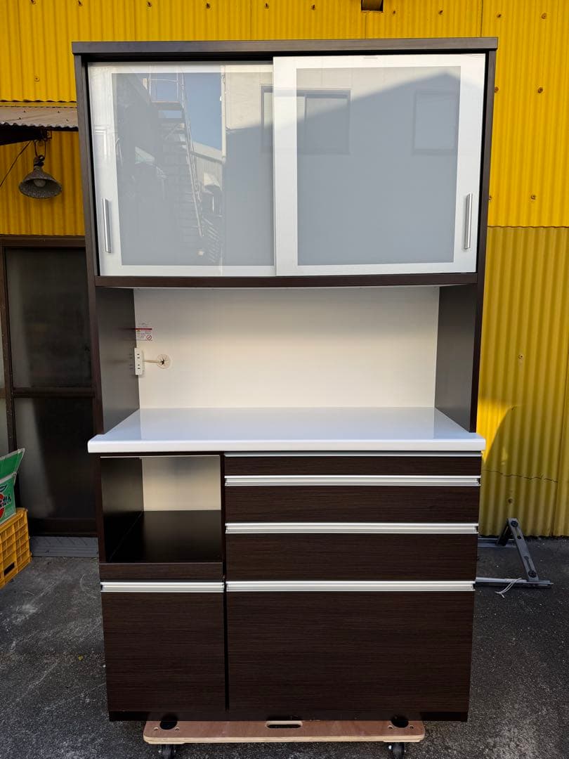松田家具　食器棚　キッチン収納　1180 Nクラッチ　ダーク