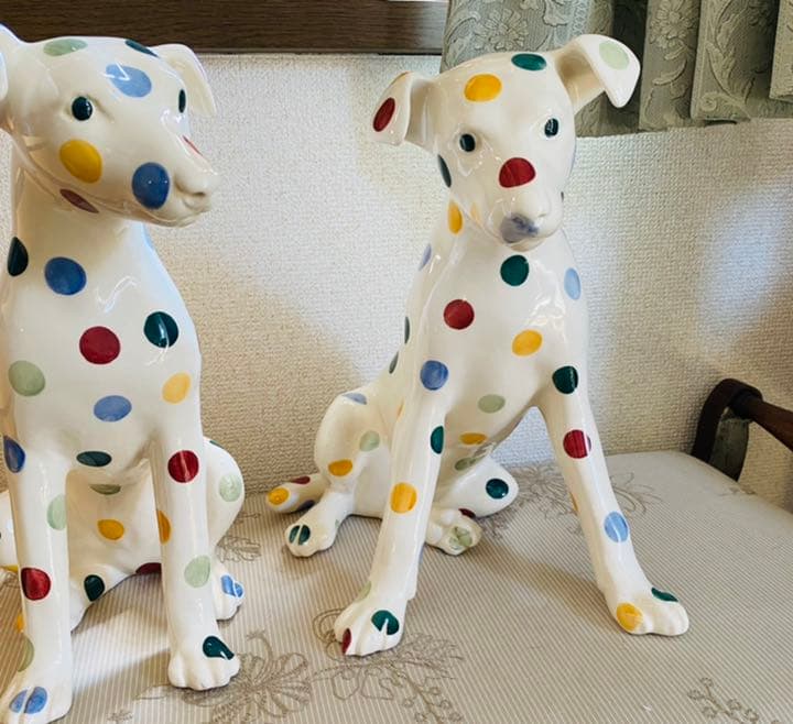 Emma Bridgewater ブリッジウォーター　犬　置物　ポルカドット