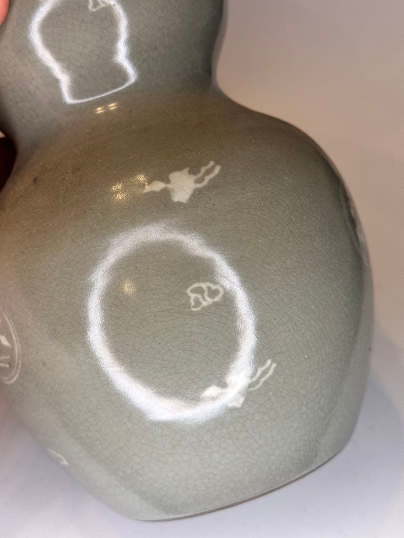 高麗青磁 葫蘆瓶 賞瓶 時代物 古陶磁 韓国 李朝 青瓷