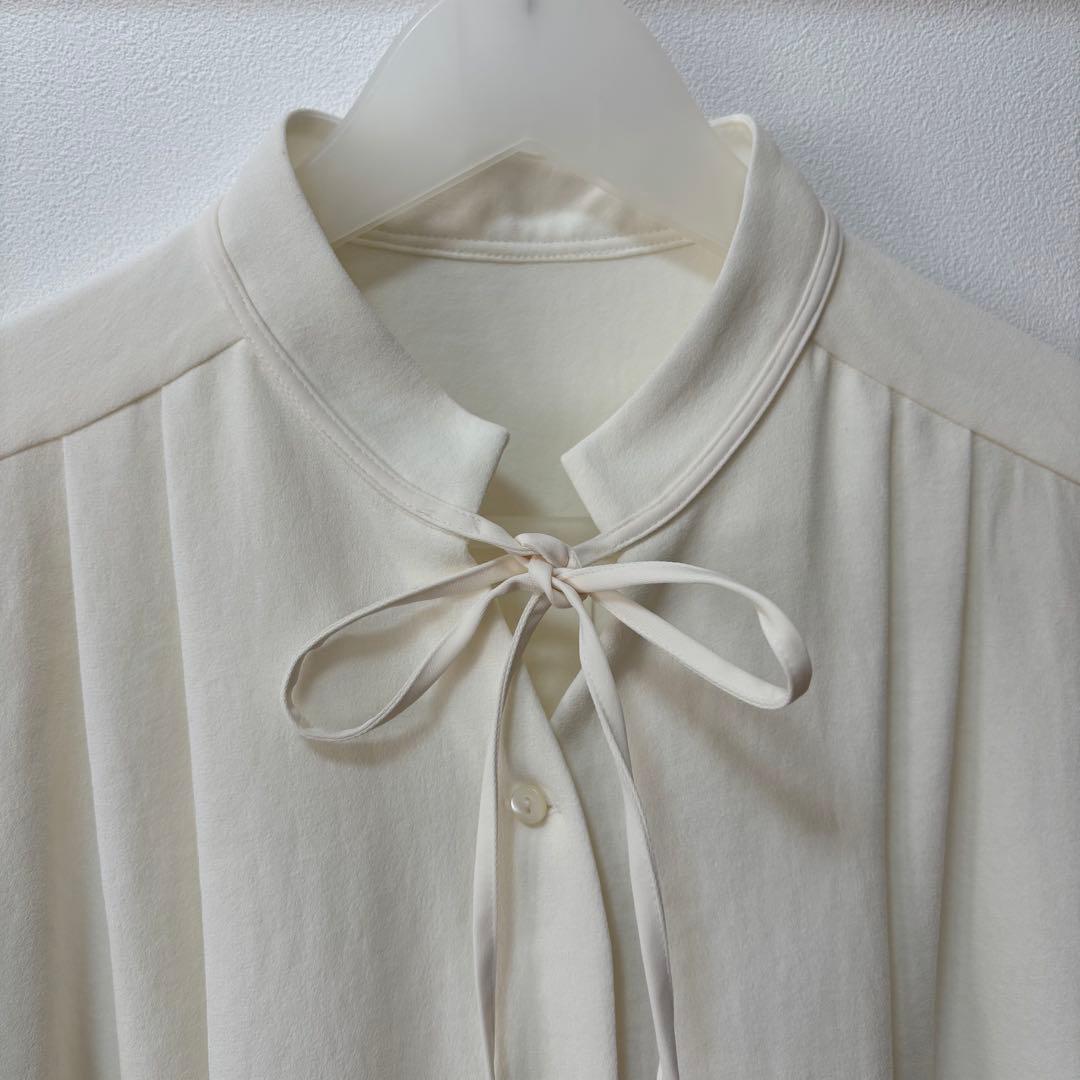 soeju ソージュジョーゼットリボンブラウス　ホワイト　M