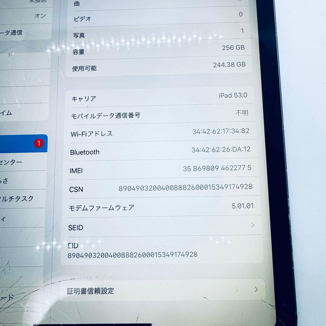 【画面割れ特価！】 iPad Pro 11インチ 256GB Cellular