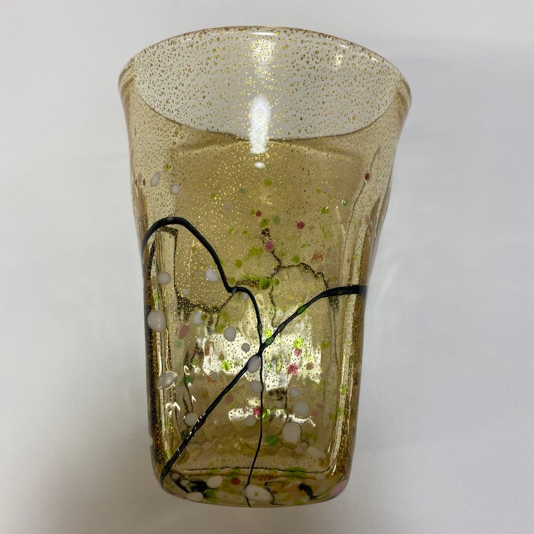 グラスアート　クロキ　黒木国昭　光琳　グラス　タンブラー　1客　金彩　水割り