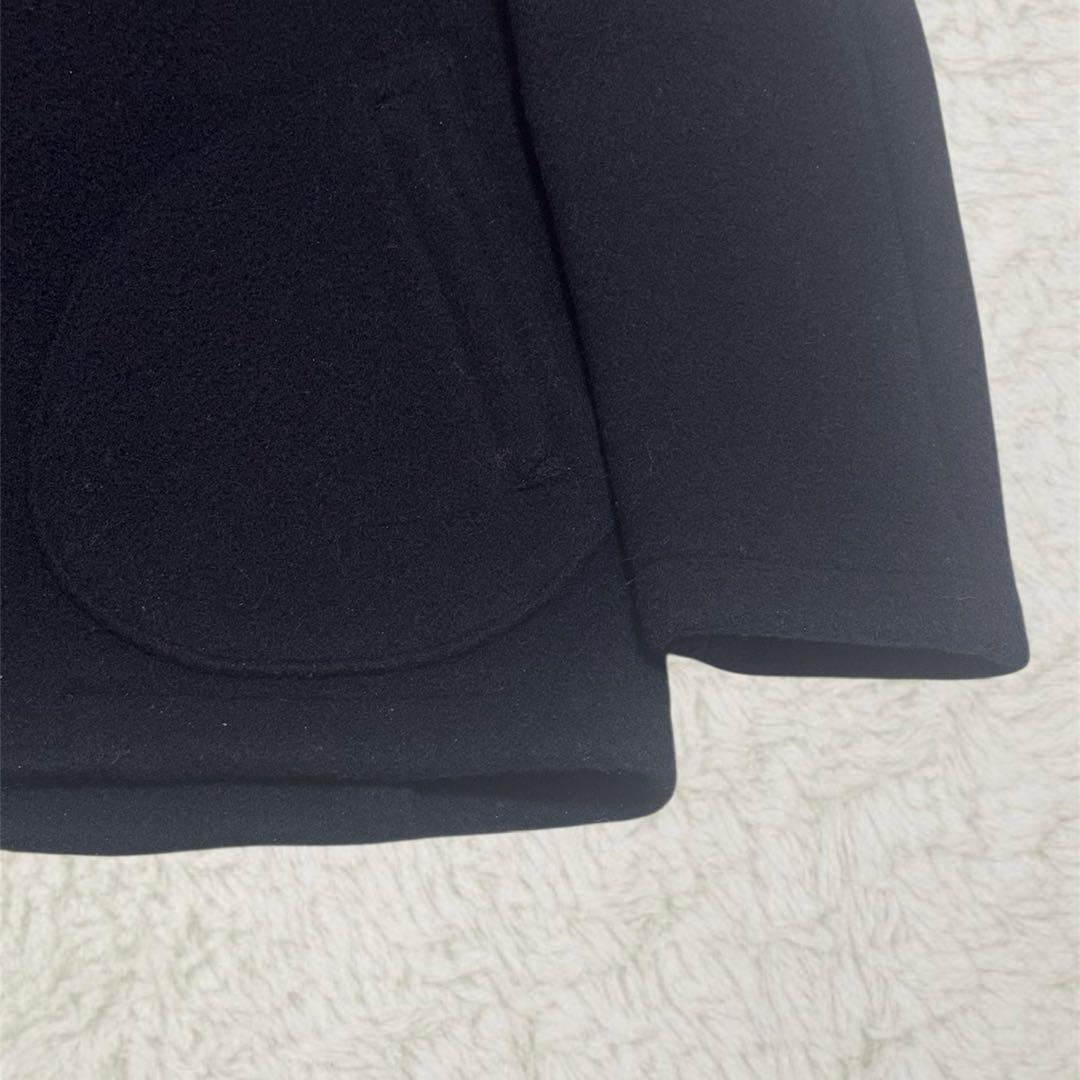 DANTON ウールモッサ　ノーカラージャケット36 ネイビー