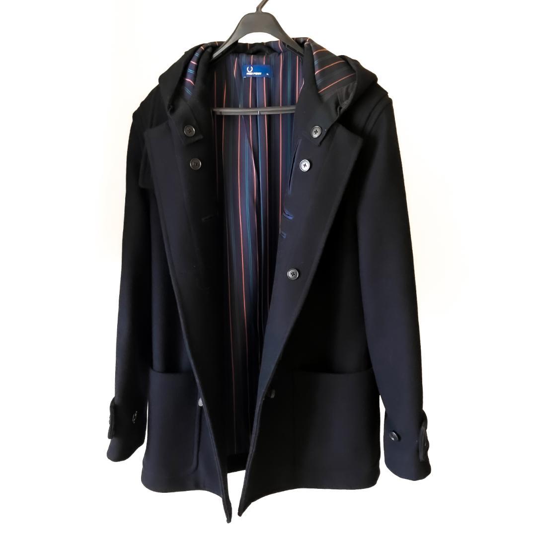 FRED PERRY ダッフルコート メンズ ブラック XL