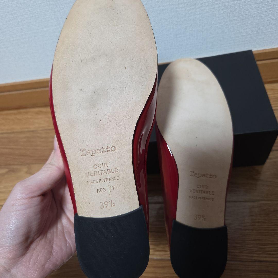 【ほぼ新品】Repetto 赤 バレエシューズ 39.5