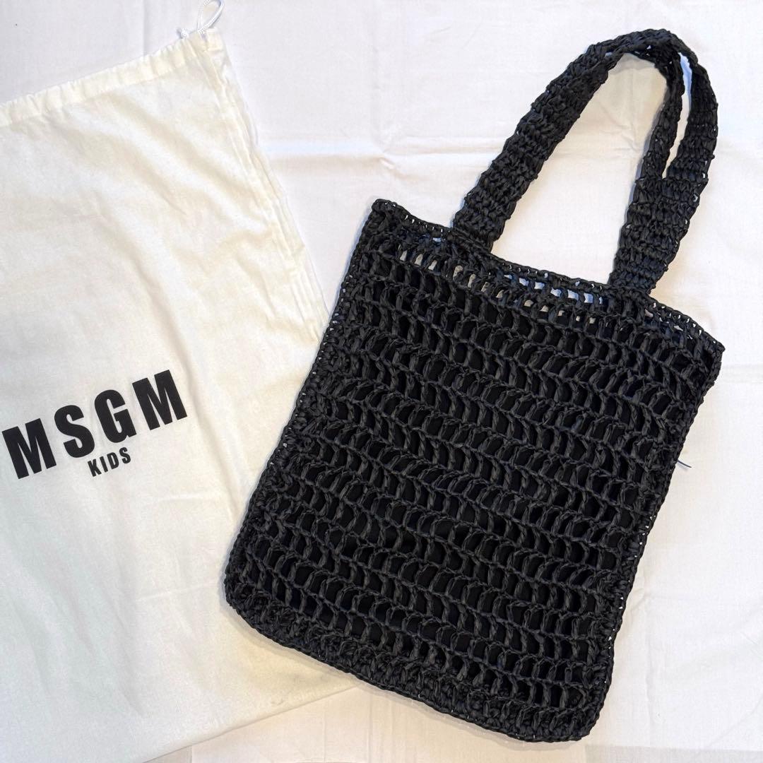 期間限定sale 未使用 MSGM ラフィアネット ロゴ トートバッグ