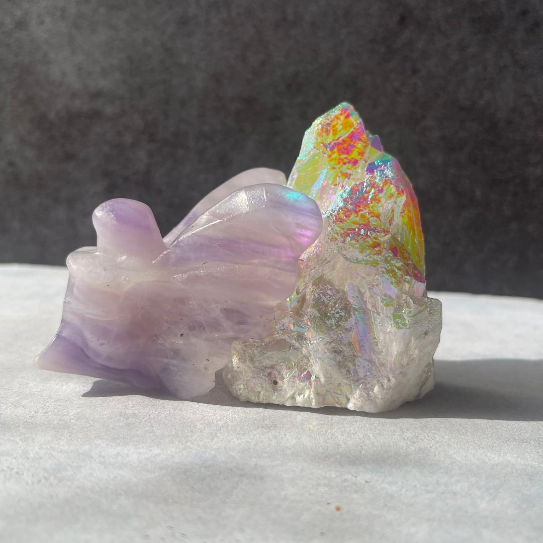 フローライト 天使 エンジェル オーロラクォーツ セット 商品詳細必読