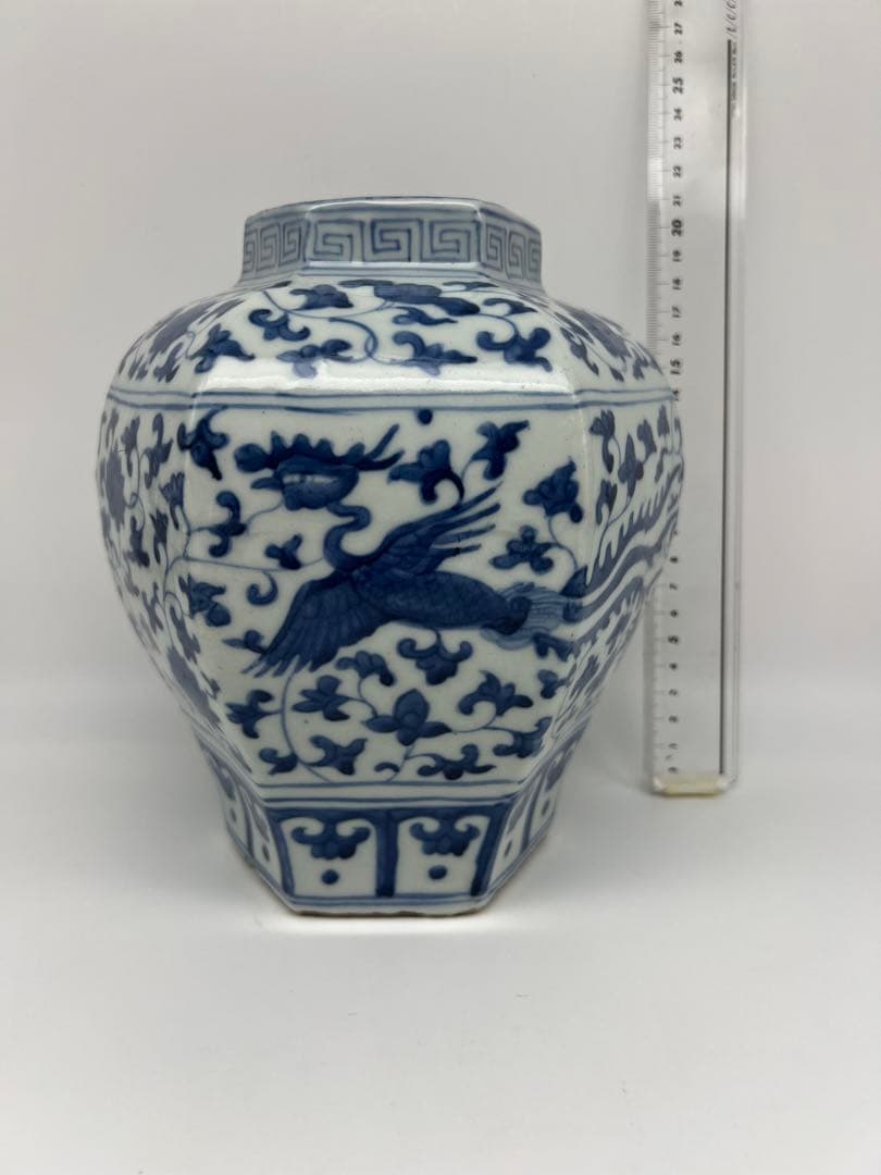 中国明朝染付花瓶茶道具　骨董　古美術　コレクション　唐物　アンティーク青磁　江戸