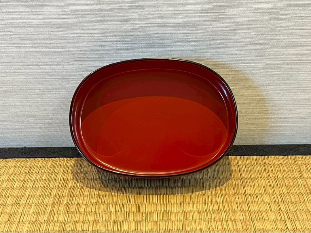 輪島塗 角藤漆器店謹製 溜塗小判型弁当箱 10客 共箱