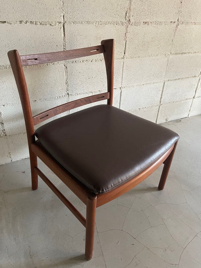 日田工芸　アームレスチェア　ダイニングチェア　ジャパンビンテージ　チーク無垢材