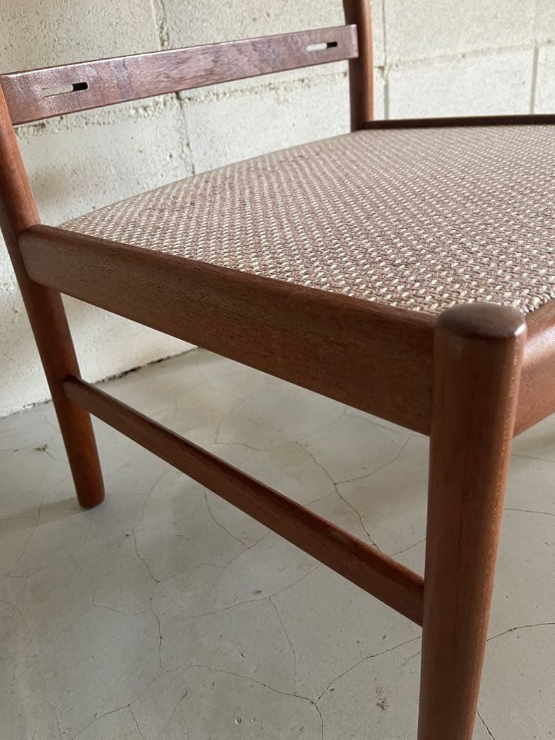 日田工芸　アームレスチェア　ダイニングチェア　ジャパンビンテージ　チーク無垢材