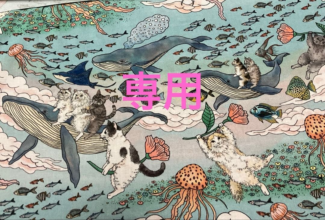 特大　ボストンバッグ　おとぎの国の猫と仲間たち