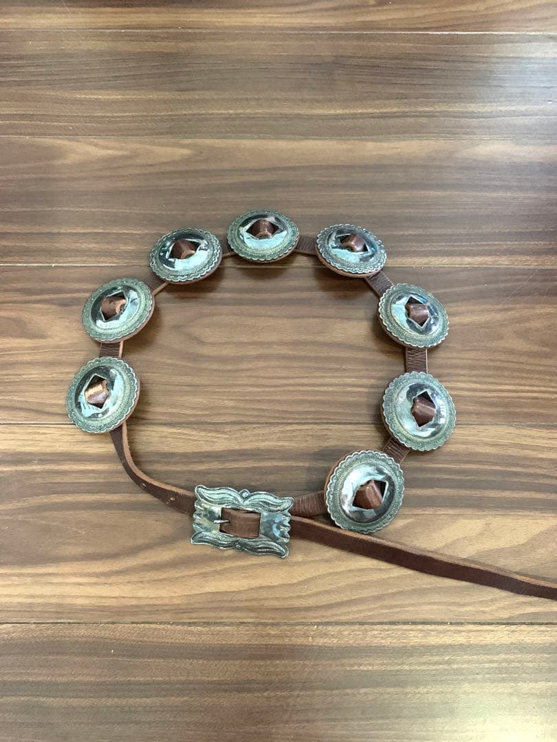 LGB コンチョ　メタリックシルバー　革　レア