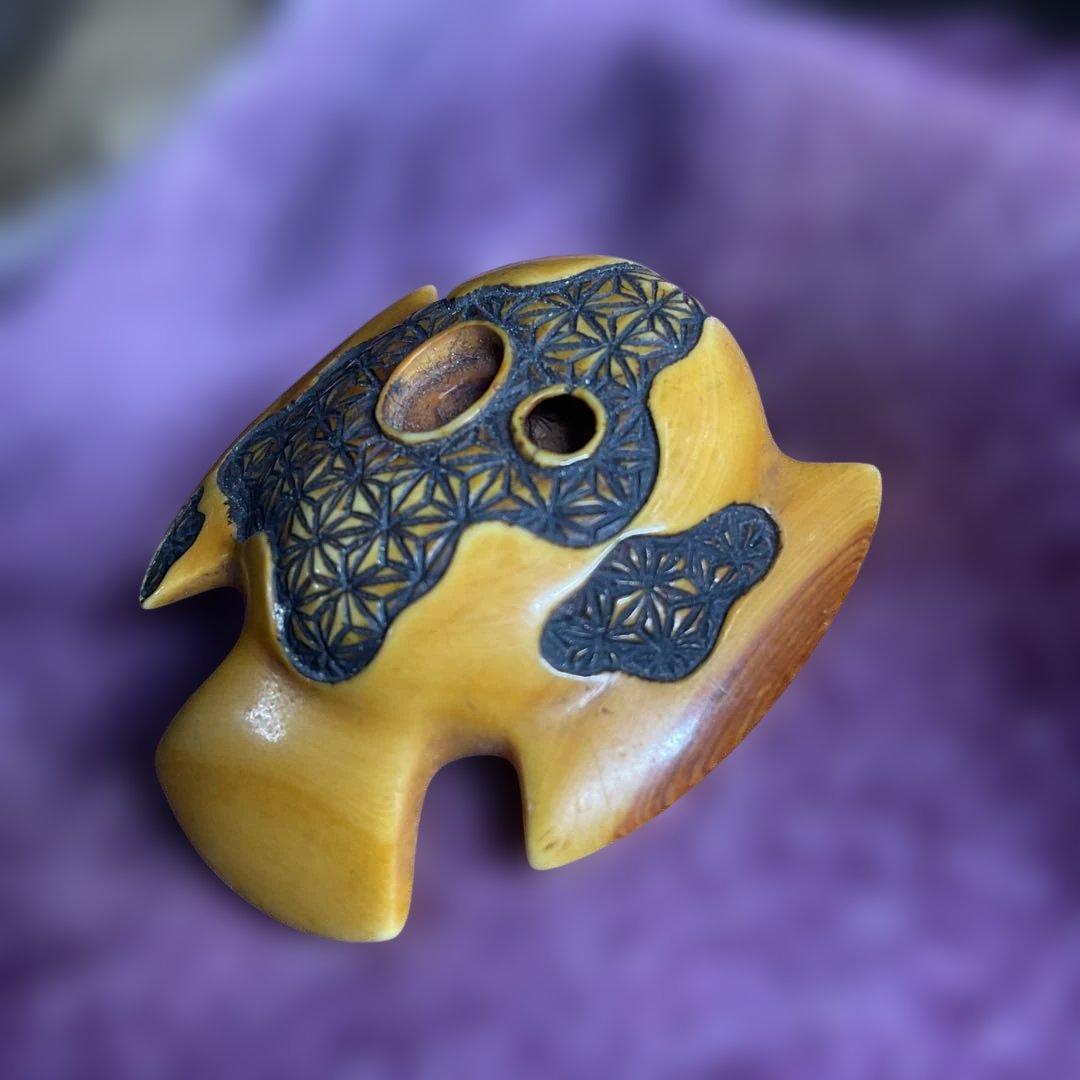 鳥型根付　　時代　　彫刻　骨董　古道具　　緒締　約4✖️4センチ