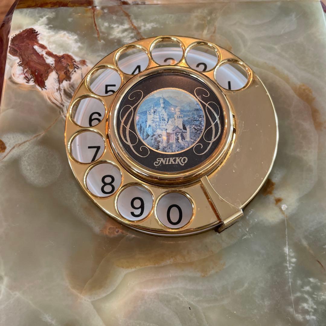 【美品】アンティーク大理石固定電話 1980年7月製 NIKKO 日興電機製作所