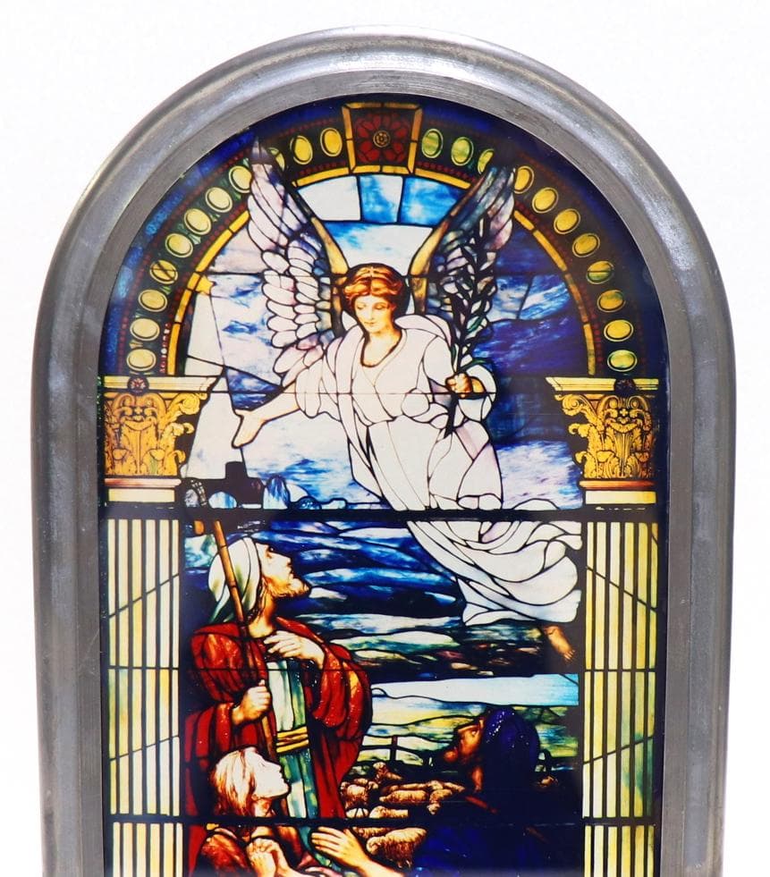 守護天使と宣教師 ヴィンテージ・ステンドグラス アメリカ製 教会 マリア