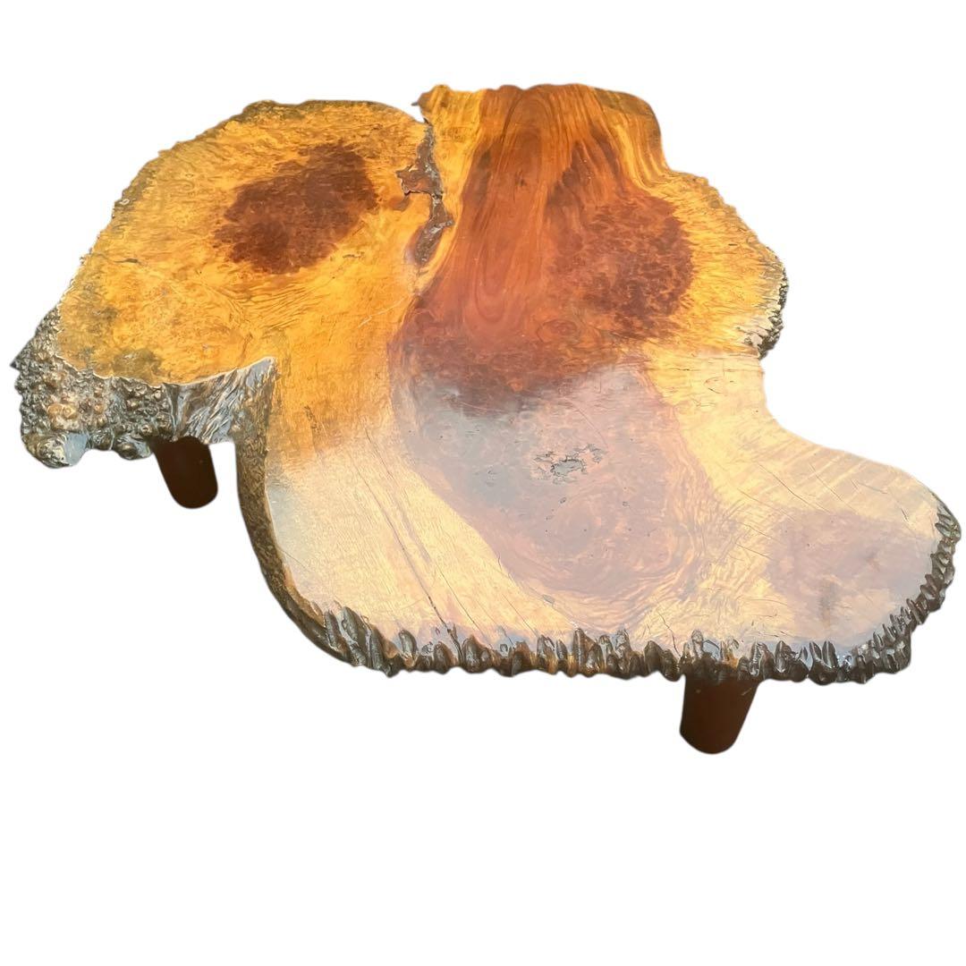 送料込み！ 高級花梨材　葡萄杢　座卓　玉杢　一枚板　無垢材　銘木　瘤木　本花梨