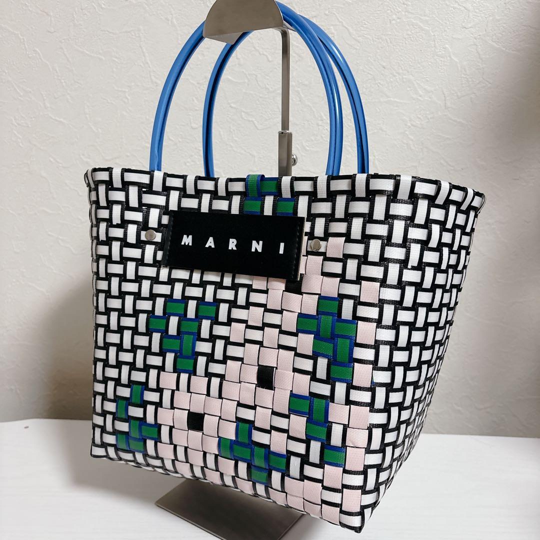 美品. MARNI マルニ ピクニックバッグ カゴバッグ フラワー柄