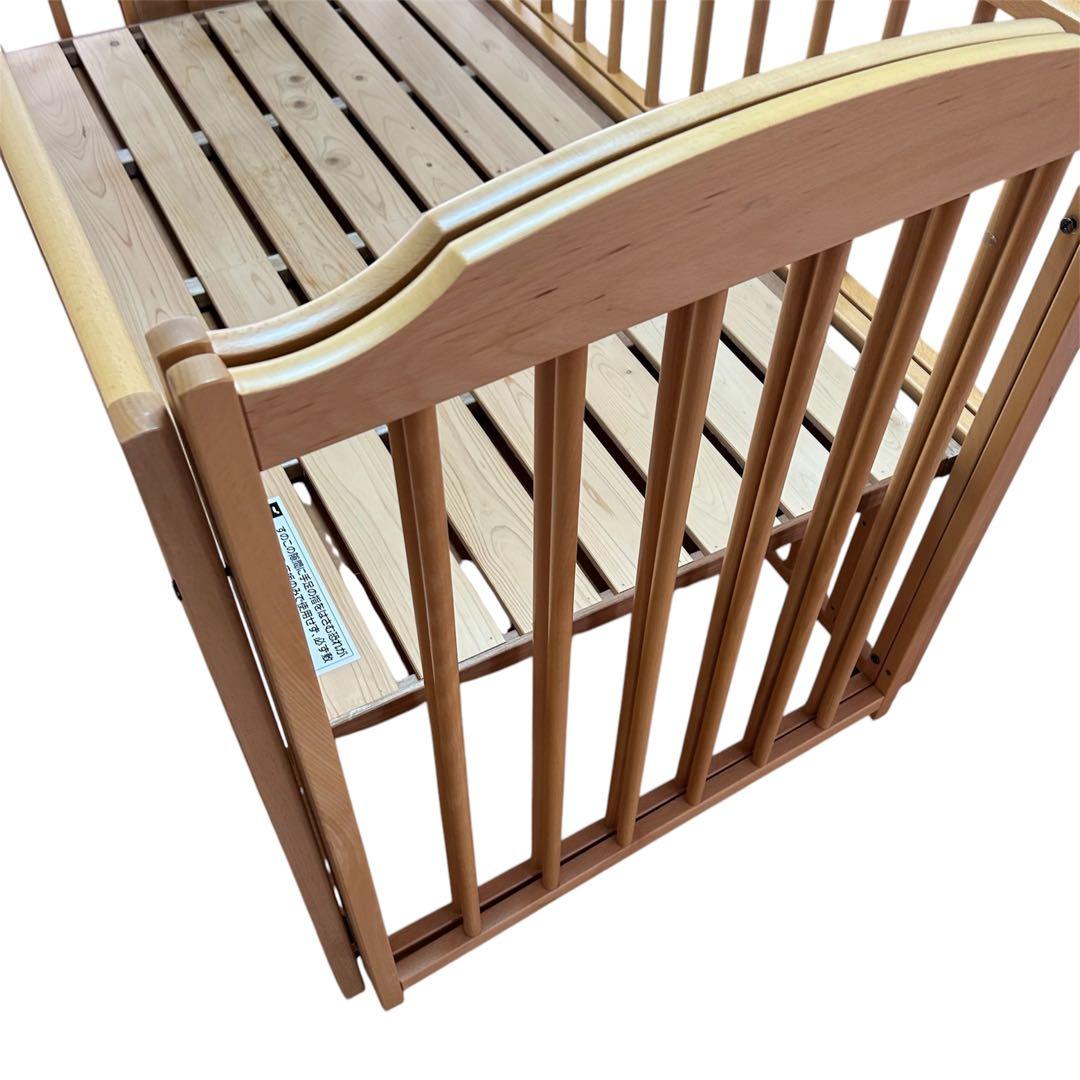 SAWABABY 木製ベビーベッド キャスター付き