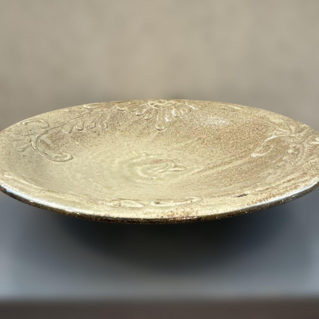 北窯.宮城正亨.尺皿.化粧土. イッチン.やちむん