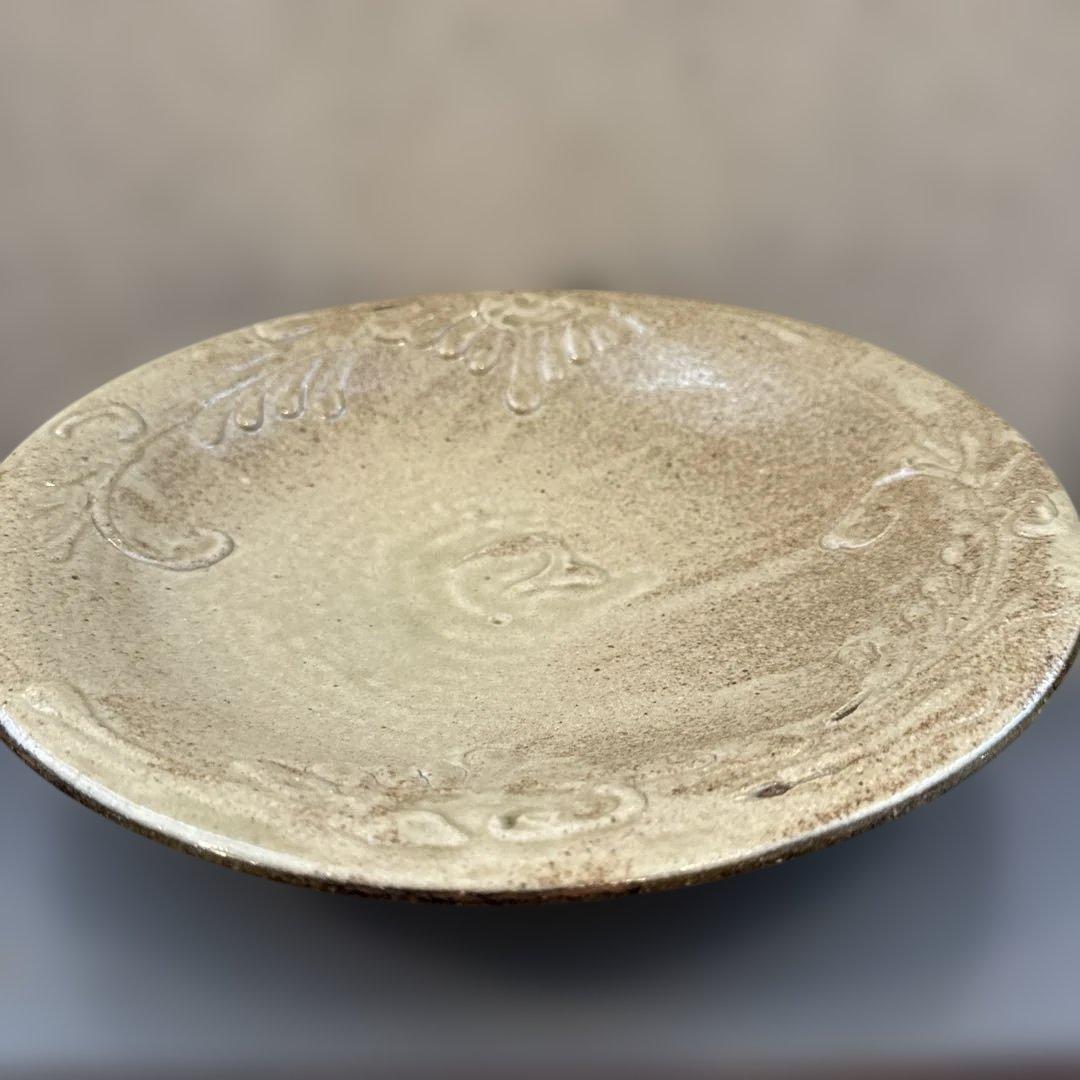 北窯.宮城正亨.尺皿.化粧土. イッチン.やちむん