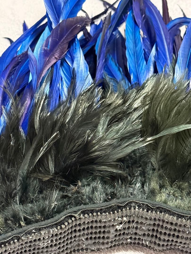 タヒチアンダンス　羽根　ヒップベルト　ブルー　黒　衣装