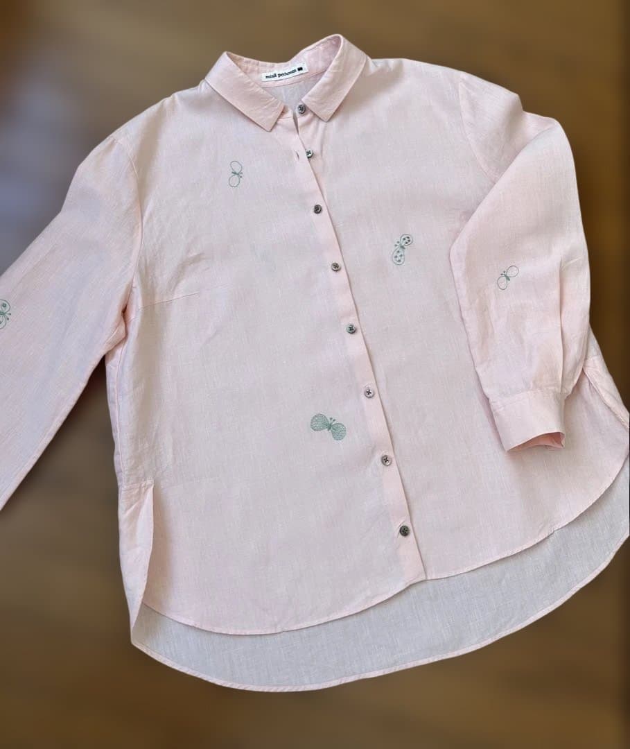 ミナペルホネン　choucho リネンブラウス　38 ピンク　2025SS