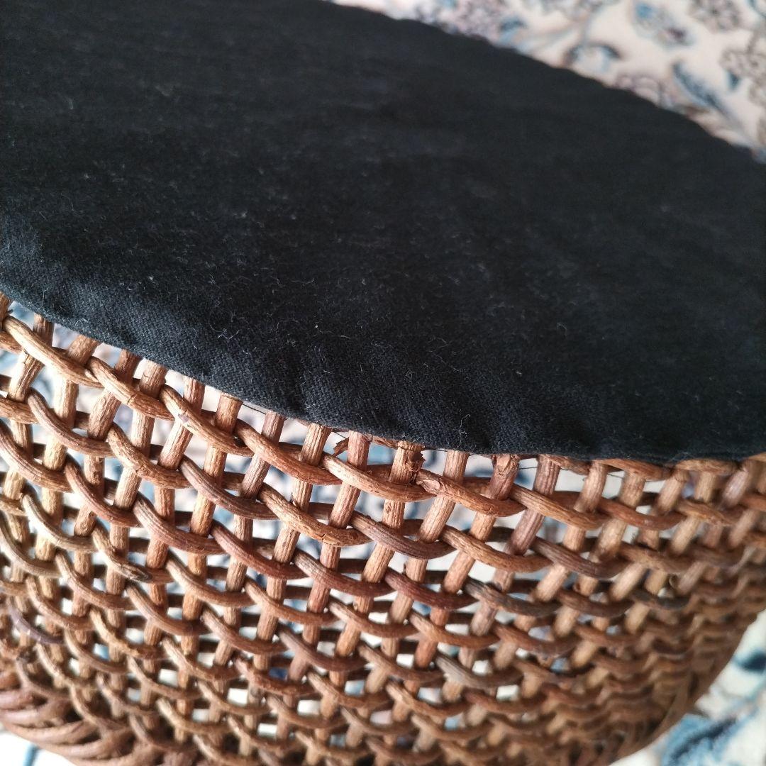 あけび こだし編み 丸型 籠 ランドリーバスケット 大型