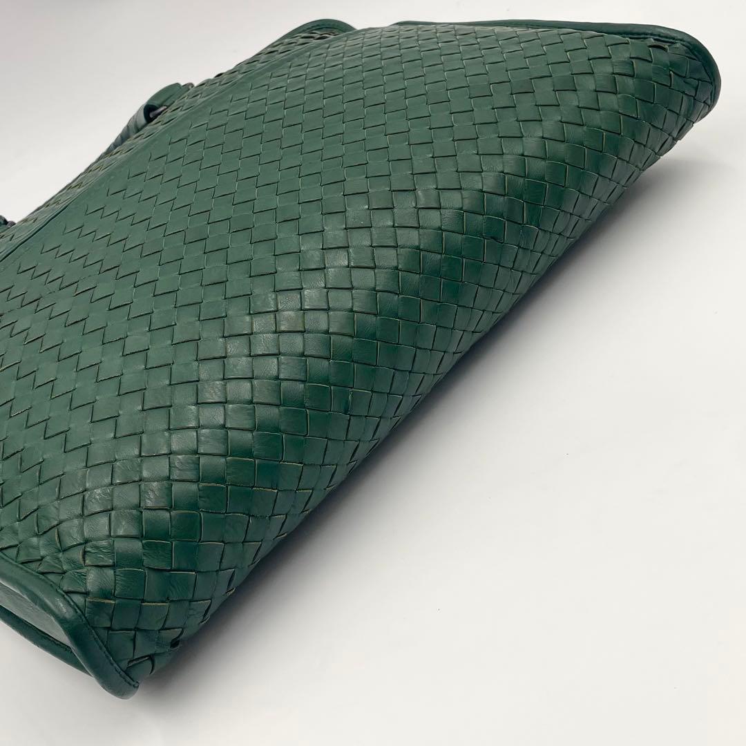 【美品】ボッテガ イントレチャート2way ビジネスバッグ希少色グリーンA4可