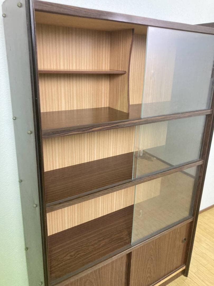 3面ガラス 昭和レトロ おしゃれ 飾り棚 コレクションボックス ショーケース