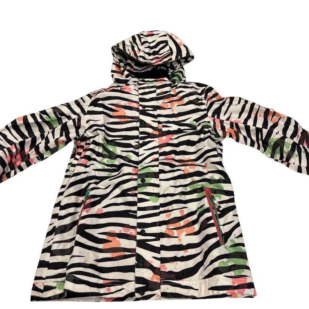 【美品】スノーウェア レディース ゼブラ柄ジャケット イエローパンツ 2点セット