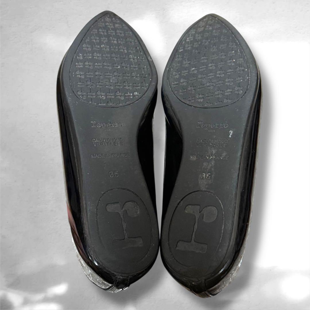 repetto レペット JUNON バレエシューズ ブラックエナメル　牛革