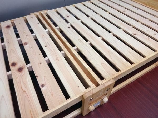 ②中居木工 折りたたみひのきスノコベッド ロータイプ シングル