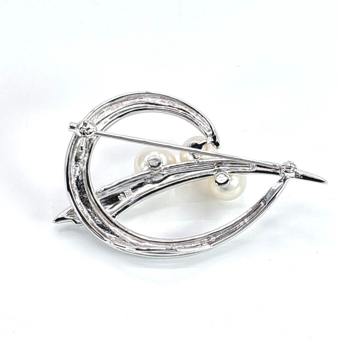 TASAKI タサキ パール ブローチ シルバー 本真珠 3粒 箱付き 保証書付