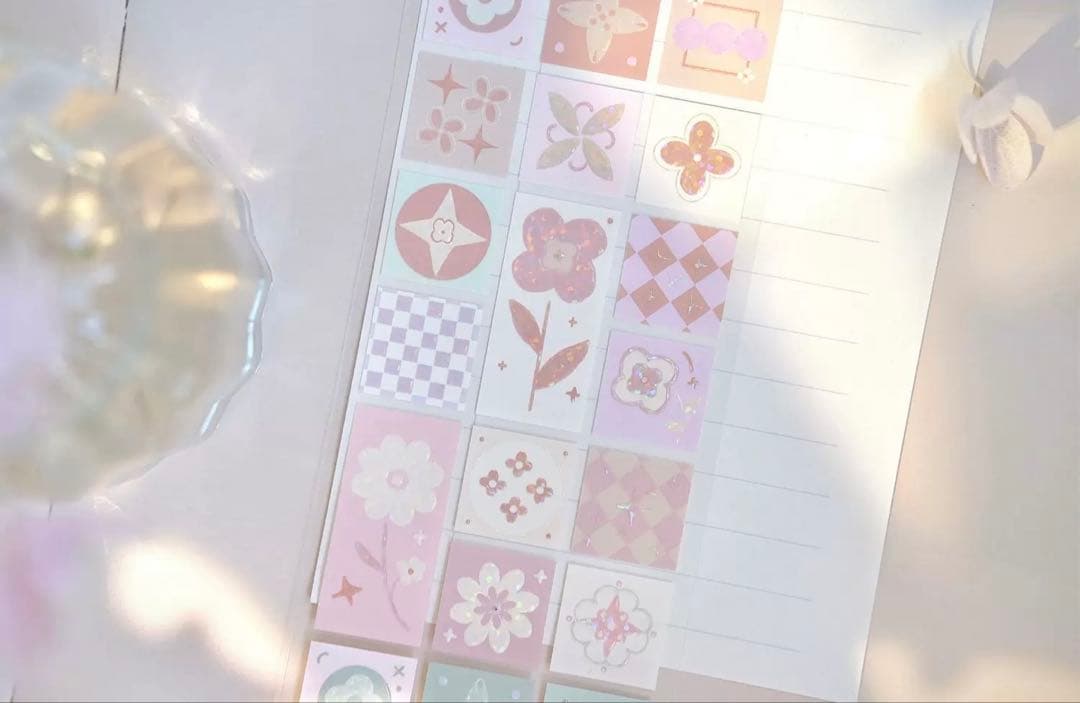 雀斑茶《花砖》海外マスキングテープ　マステ 【2230】