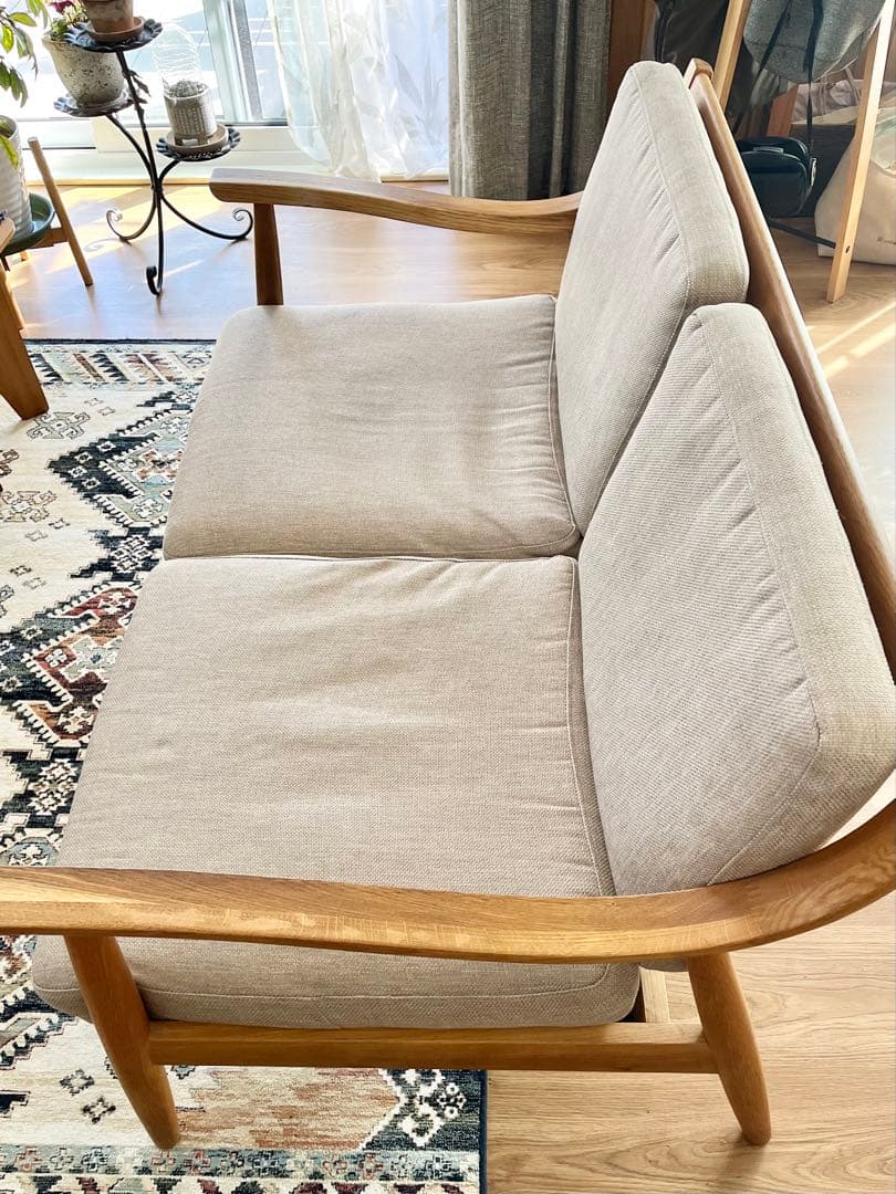 2人掛けソファ 天然木 北欧スタイル ナチュラルテイスト