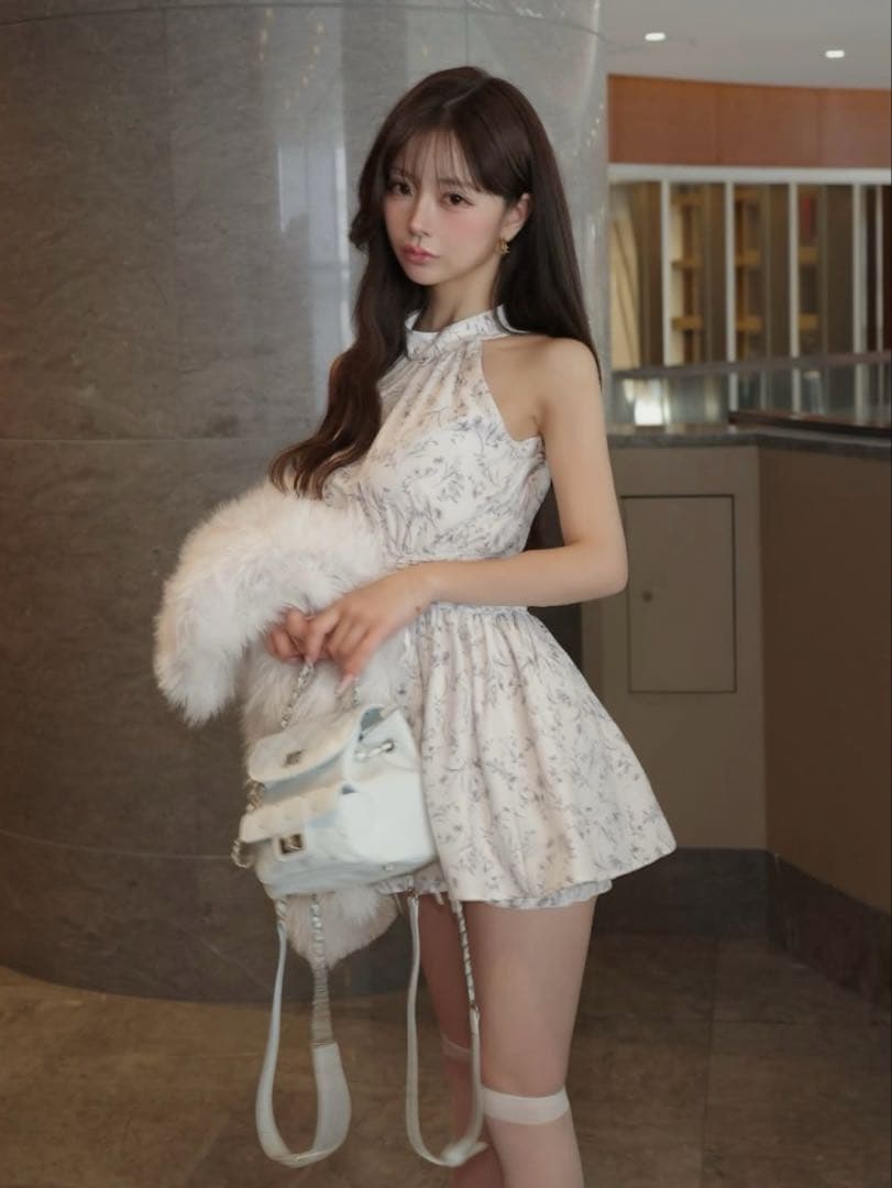 Darich♡アメスリギャザーフレアミニワンピース　(GRY・Free)