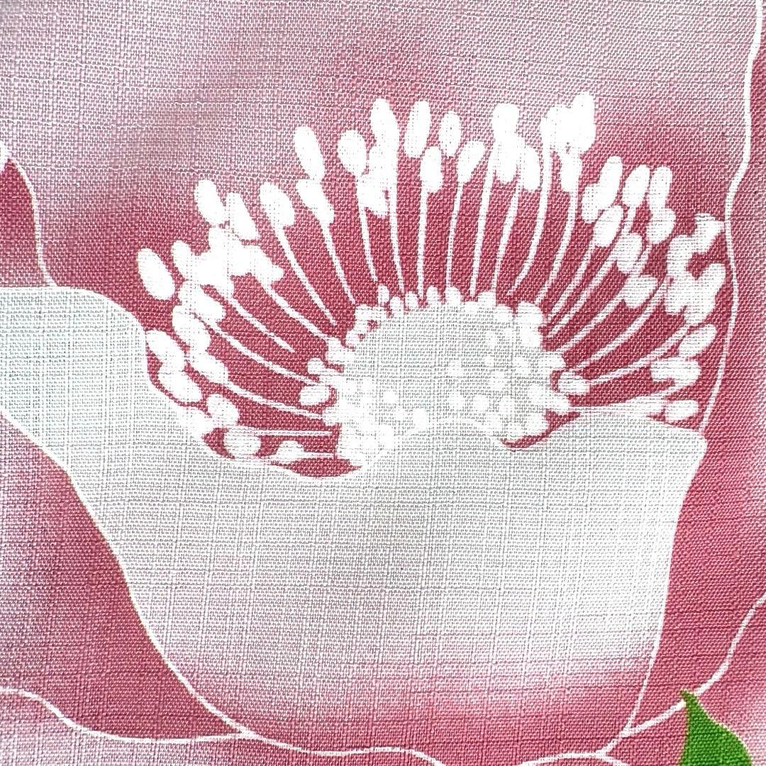 未着用　浴衣　牡丹　藍色　華やか　お洒落　着物　032a d