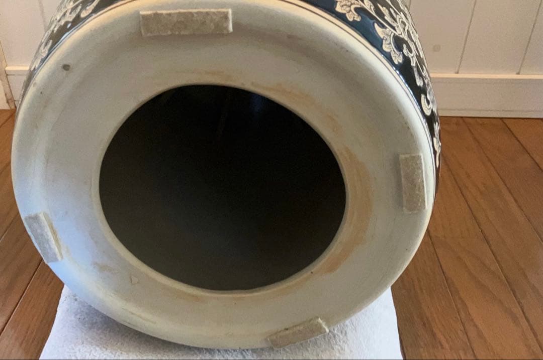 スツール 陶器製 花柄 陶磁器 花台 飾台 椅子 チェア ガーデニング