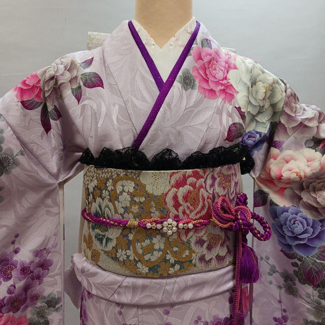 新品　 薄紫ラメ 　振袖フルセット